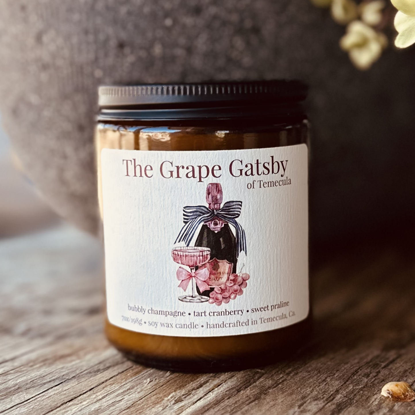 The Grape Gatsby of Temecula 7oz soy candle