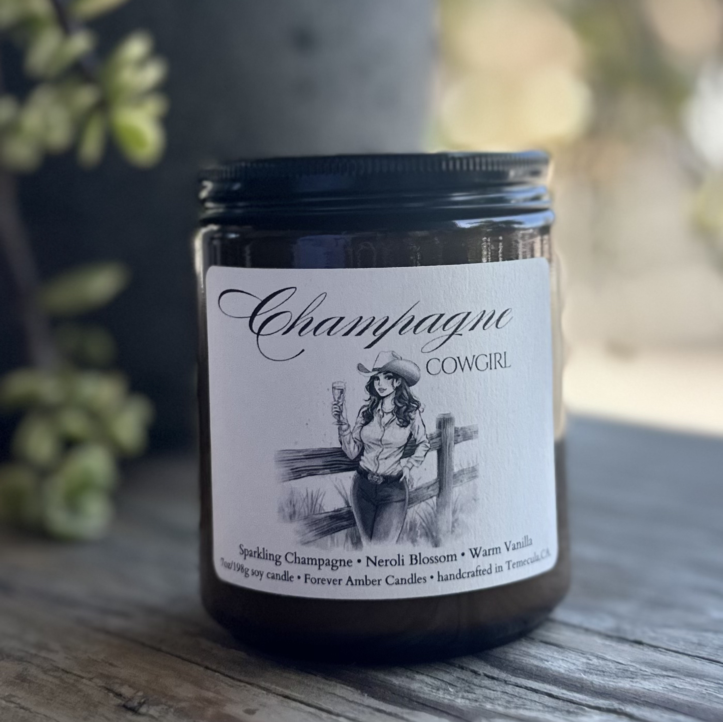 Champagne Cowgirl 7 oz soy candle