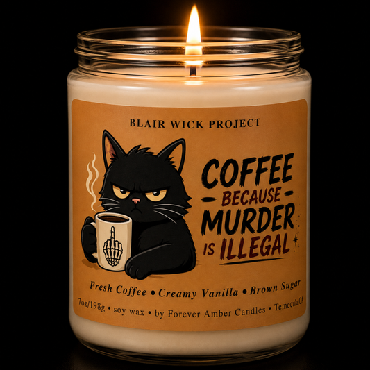 Coffee Because Murder is Illegal | Blair Wick Project 7oz soy candle