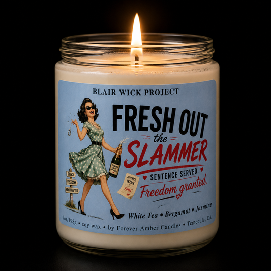 Fresh Out the Slammer Divorce Candle | Blair Wick Project 7oz soy candle